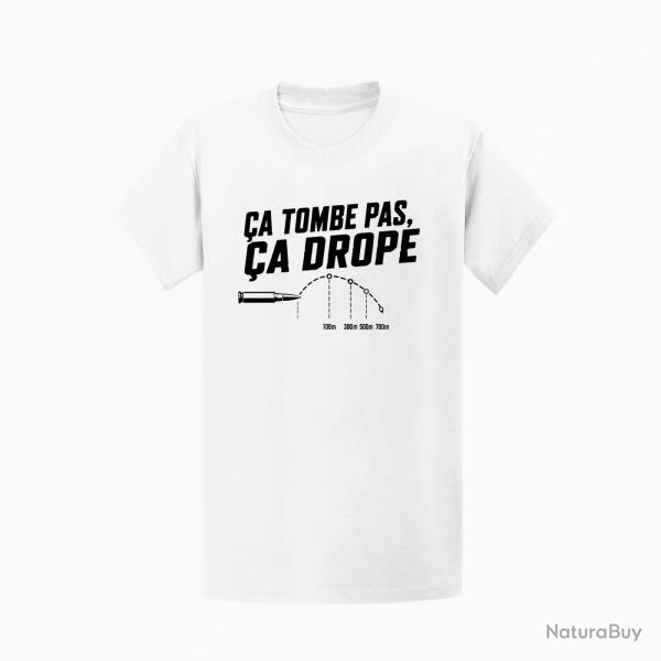 T-shirt Tir Sportif �a tombe pas, �a droppe Blanc