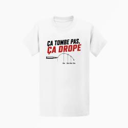 T-shirt Tir Sportif &Ccedil;a tombe pas, &ccedil;a droppe Blanc / Orange
