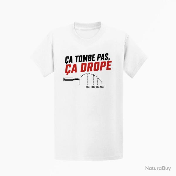 T-shirt Tir Sportif �a tombe pas, �a droppe Blanc / Orange