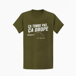 T-shirt Tir Sportif &Ccedil;a tombe pas, &ccedil;a droppe Kaki / Blanc