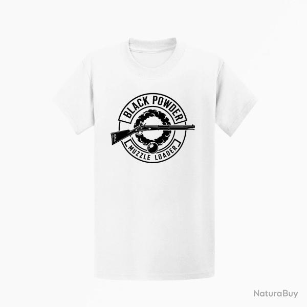 T-shirt Tir Sportif Black Powder Fusil � poudre noire Blanc