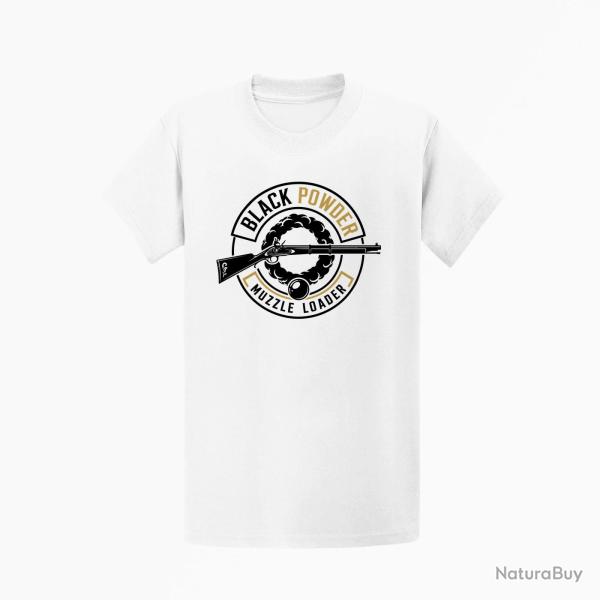 T-shirt Tir Sportif Black Powder Fusil � poudre noire Blanc / Orange
