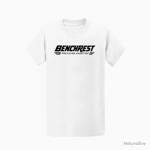 T-shirt Tir Sportif Benchrest Precision Shooting Blanc