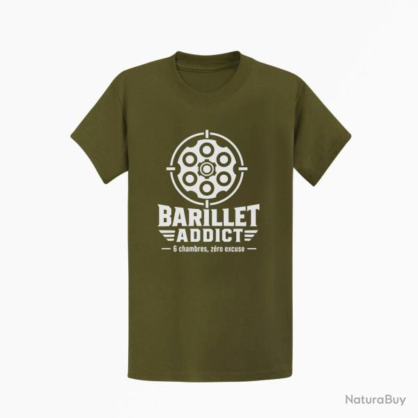 T-shirt Tir Sportif Barillet Addict Kaki / Blanc