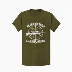 T-shirt Tir Sportif Balistique en cours Kaki / Blanc
