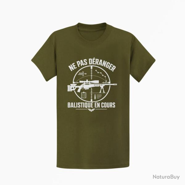 T-shirt Tir Sportif Balistique en cours Kaki / Blanc