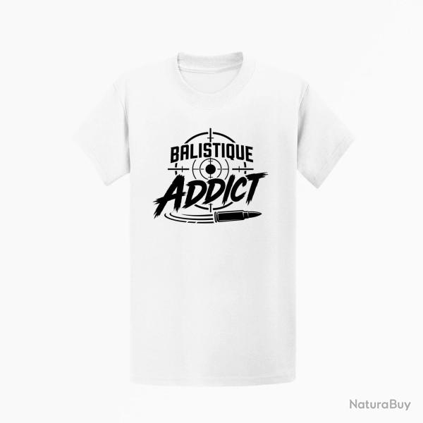 T-shirt Tir Sportif Balistique Addict Cible Blanc