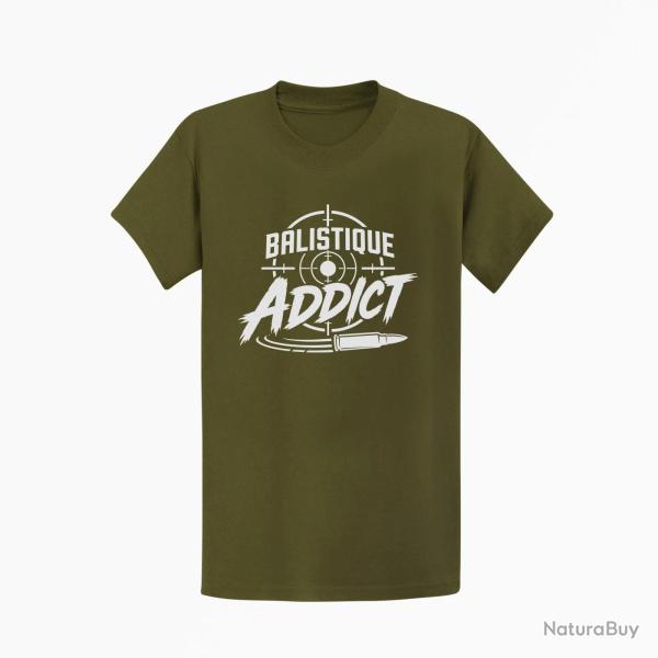 T-shirt Tir Sportif Balistique Addict Cible Kaki / Blanc