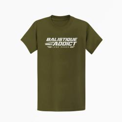 T-shirt Tir Sportif Balistique Addict Kaki / Blanc