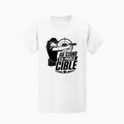 T-shirt Tir Sportif Au stand, &ccedil;a parle cible Blanc