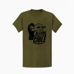 T-shirt Tir Sportif Au stand, &ccedil;a parle cible Kaki / Noir