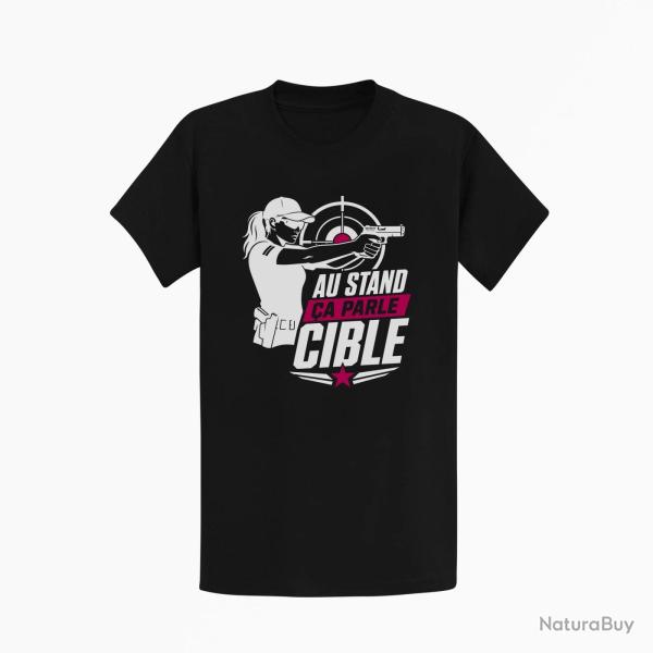 T-shirt Tir Sportif Au stand, �a parle cible Noir / Orange