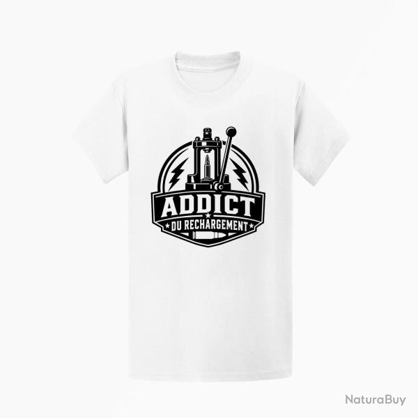 T-shirt Tir Sportif Addict du rechargement Blanc