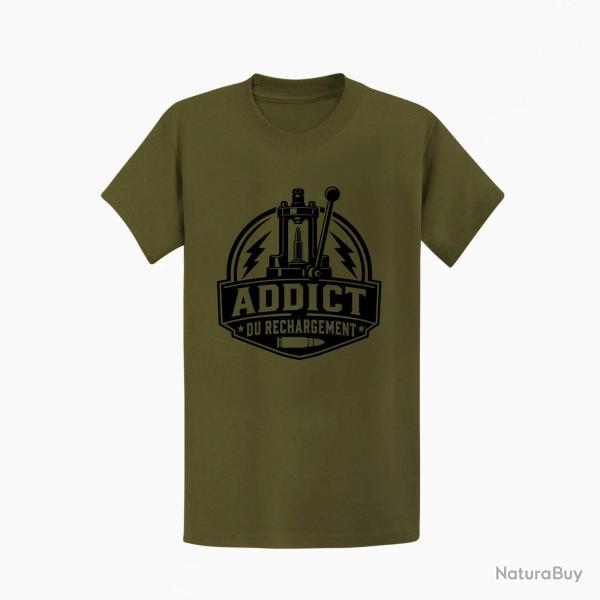 T-shirt Tir Sportif Addict du rechargement Kaki / Noir