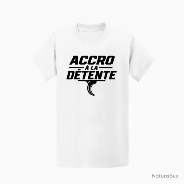 T-shirt Tir Sportif Accro � la d�tente Blanc