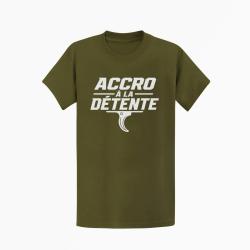 T-shirt Tir Sportif Accro &agrave; la d&eacute;tente Kaki / Blanc