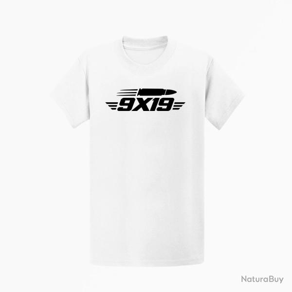 T-shirt Tir Sportif 9�19 Cartouche Blanc