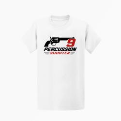 T-shirt Tir Sportif 9 Percussion Shooter Revolver Blanc / Orange