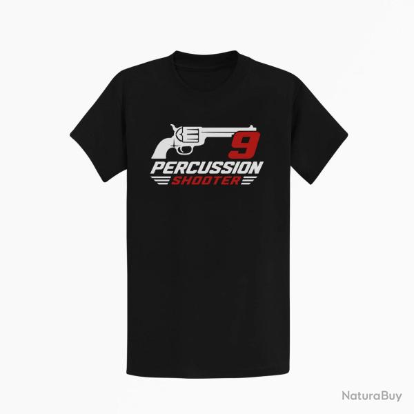 T-shirt Tir Sportif 9 Percussion Shooter Revolver Noir / Orange