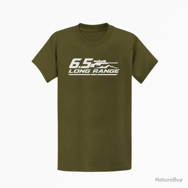 T-shirt Tir Sportif 6.5 Long Range Carabine et montagne Kaki / Blanc