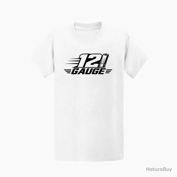 T-shirt Tir Sportif 12 Gauge Cartouche Blanc