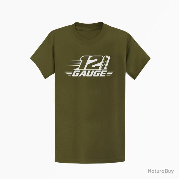 T-shirt Tir Sportif 12 Gauge Cartouche Kaki / Blanc