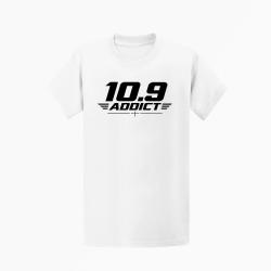 T-shirt Tir Sportif 10.9 Addict Typographie Blanc