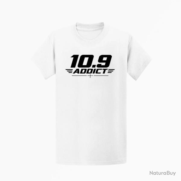 T-shirt Tir Sportif 10.9 Addict Typographie Blanc