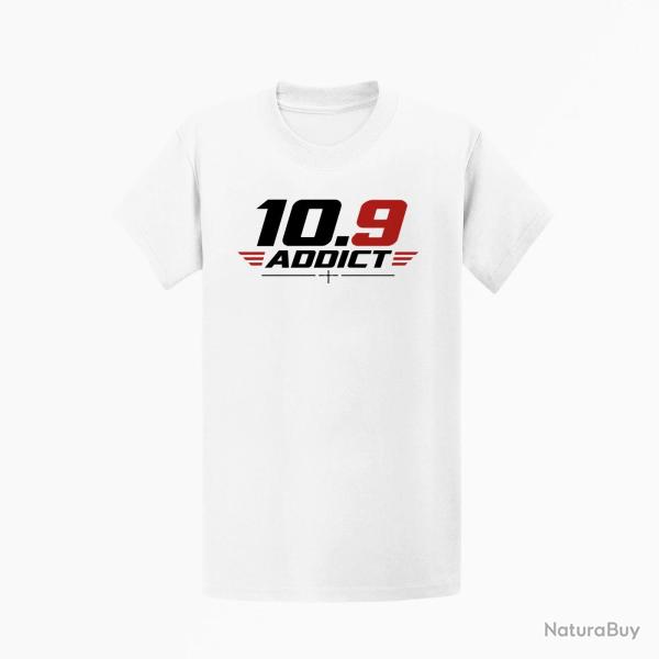 T-shirt Tir Sportif 10.9 Addict Typographie Blanc / Orange