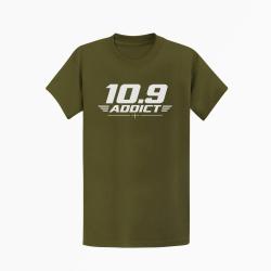T-shirt Tir Sportif 10.9 Addict Typographie Kaki / Blanc