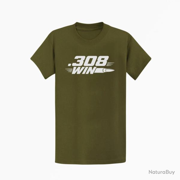 T-shirt Tir Sportif .308 Win Cartouche Kaki / Blanc