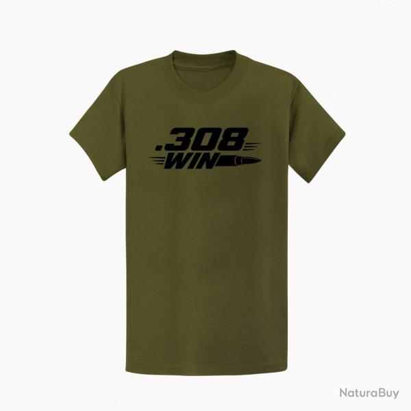 T-shirt Tir Sportif .308 Win Cartouche Kaki / Noir