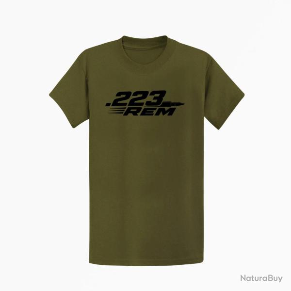 T-shirt Tir Sportif .223 Rem Cartouche Kaki / Noir