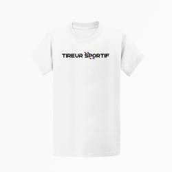 T-shirt Tireur Sportif Drapeau Fran&ccedil;ais Blanc