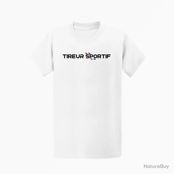 T-shirt Tireur Sportif Drapeau Fran�ais Blanc