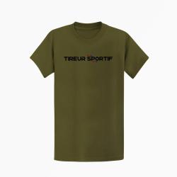 T-shirt Tireur Sportif Drapeau Fran&ccedil;ais Kaki / Noir