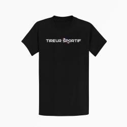T-shirt Tireur Sportif Drapeau Fran&ccedil;ais Noir