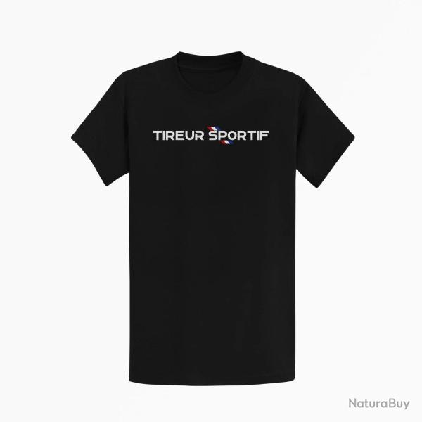 T-shirt Tireur Sportif Drapeau Fran�ais Noir