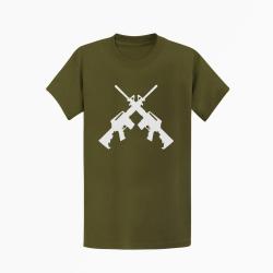 T-shirt AR15 (2) Kaki / Blanc