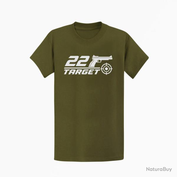 T-shirt Tir Sportif .22 Target Kaki / Blanc