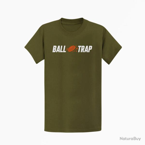 T-shirt Ball Trap Impact central Kaki / Blanc et orange