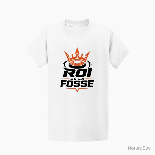 T-shirt Ball Trap Roi de la fosse Tireur sportif Blanc / Orange