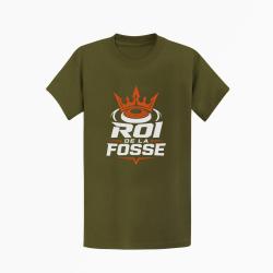 T-shirt Ball Trap Roi de la fosse Tireur sportif Kaki / Blanc et orange