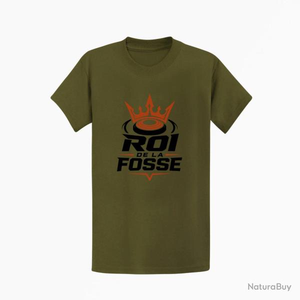 T-shirt Ball Trap Roi de la fosse Tireur sportif Kaki / Noir et orange