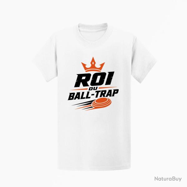 T-shirt Ball Trap Roi du Ball Trap Couronne Blanc / Orange