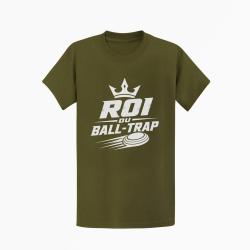T-shirt Ball Trap Roi du Ball Trap Couronne Kaki / Blanc