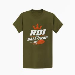 T-shirt Ball Trap Roi du Ball Trap Couronne Kaki / Blanc et orange