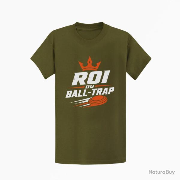 T-shirt Ball Trap Roi du Ball Trap Couronne Kaki / Blanc et orange
