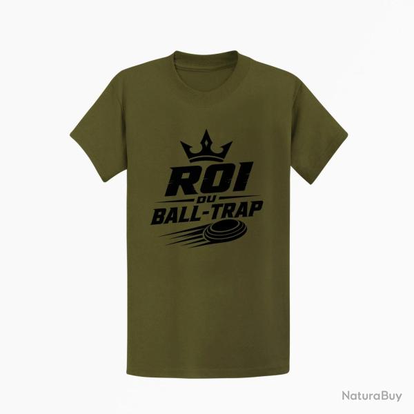 T-shirt Ball Trap Roi du Ball Trap Couronne Kaki / Noir