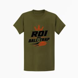 T-shirt Ball Trap Roi du Ball Trap Couronne Kaki / Noir et orange